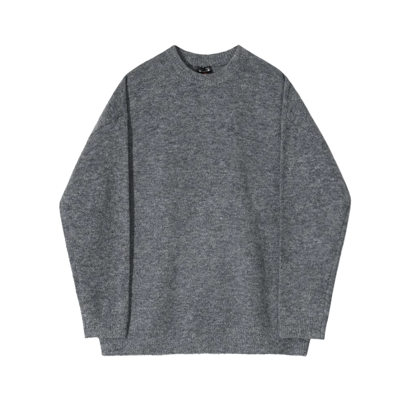 GREY KNITTED PULLOVER