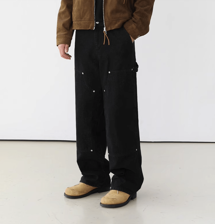 BLACK CARPENTER STRAIGHT PANTS